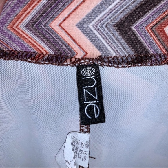 EUC Onzie Chevron Print Full Length Workout Leggings - Picture 7 of 8